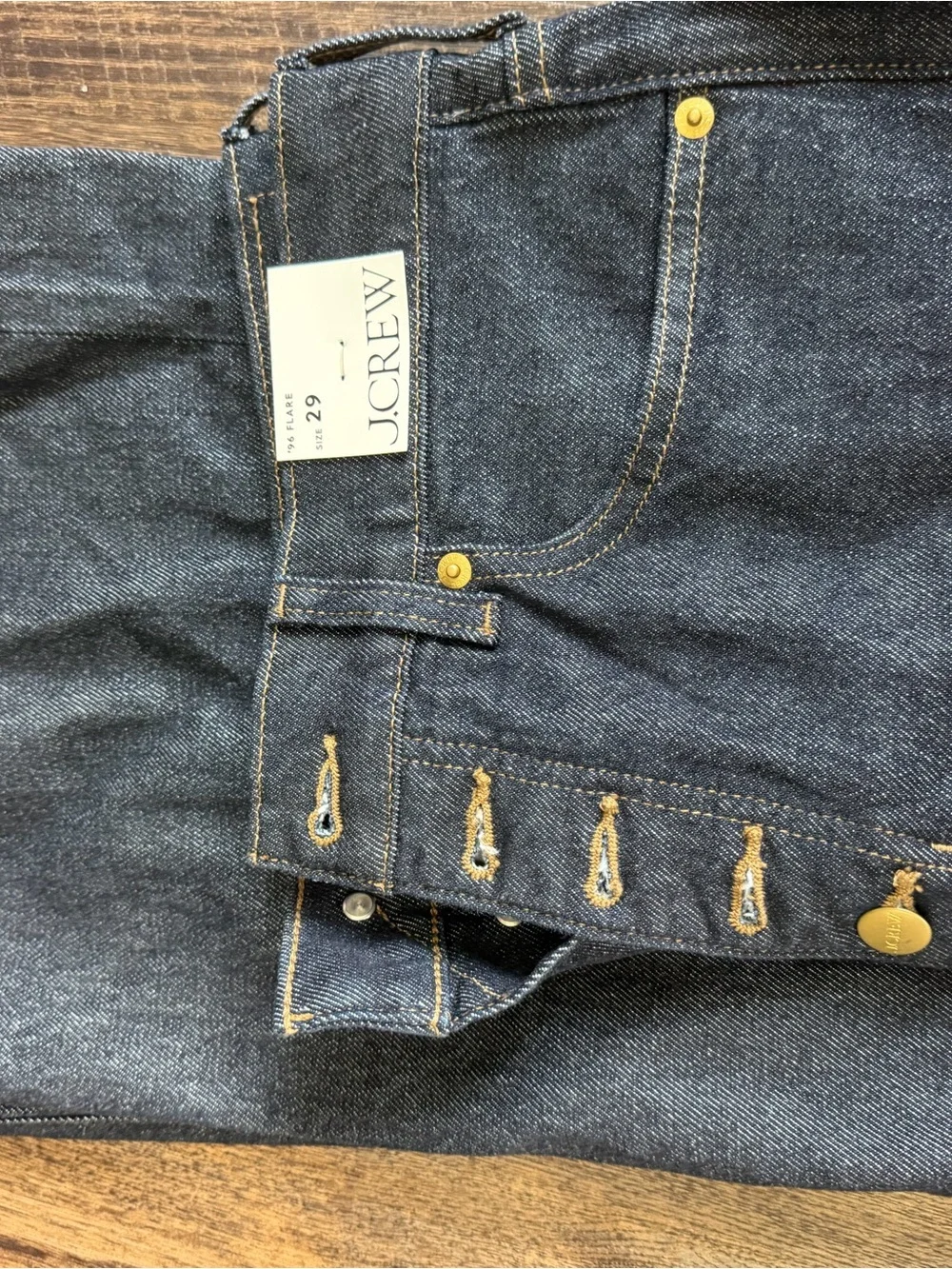 J. Crew Dark Blue Denim Flare Jeans - Picture 6 of 6